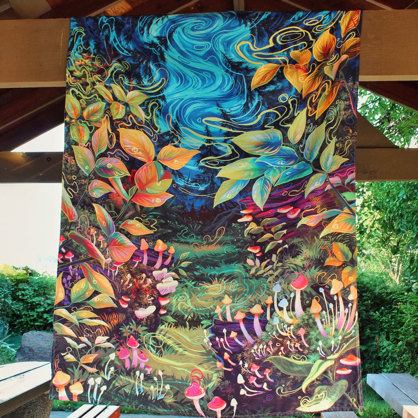 Mushroom Trip Tapestry
